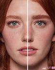 Kosas Cosmetics Air Brow Fluff & Hold Treatment Gel - Auburn showing before & after use on model