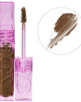 Kosas Cosmetics Air Brow Fluff & Hold Treatment Gel (Medium Chocolate Brown, 3.7 g) with color smear