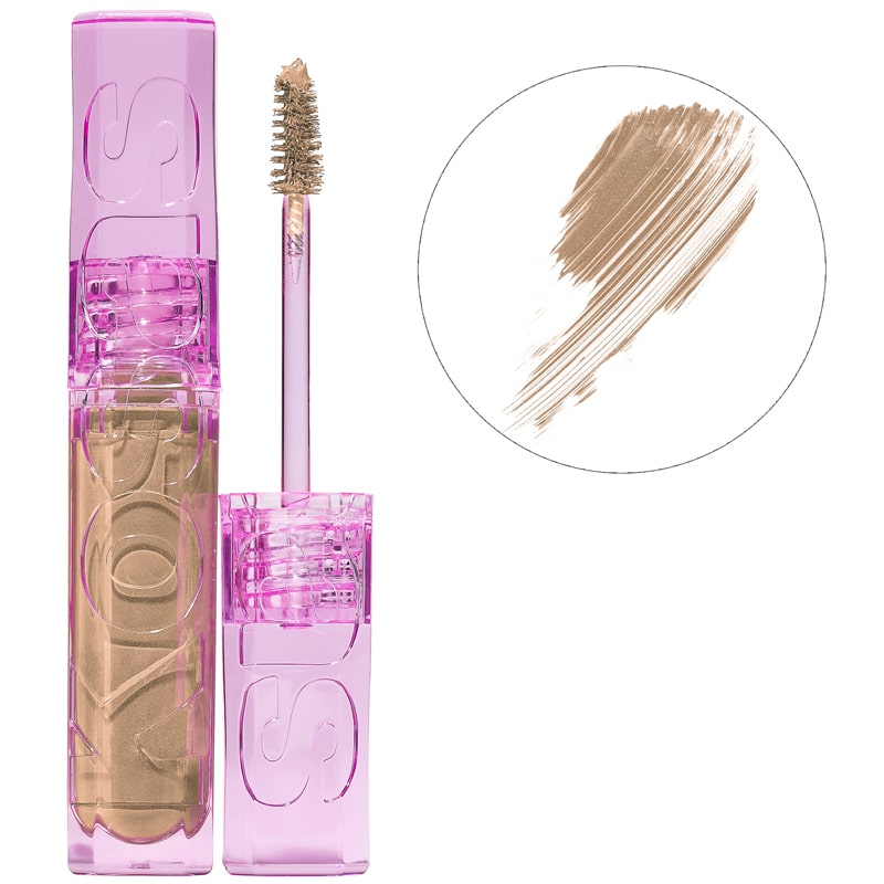 Kosas Cosmetics Air Brow Fluff &amp; Hold Treatment Gel (Honey Blonde, 3.7 g) with color smear