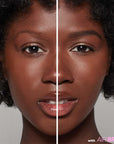 Kosas Cosmetics Air Brow Fluff & Hold Treatment Gel - Black showing before & after use on model