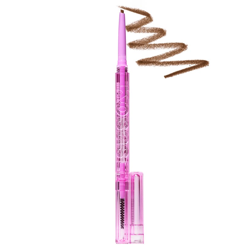 Kosas Cosmetics Brow Pop Dual-Action Defining Pencil (Medium Chocolate Brown, 0.08 g) with color smear