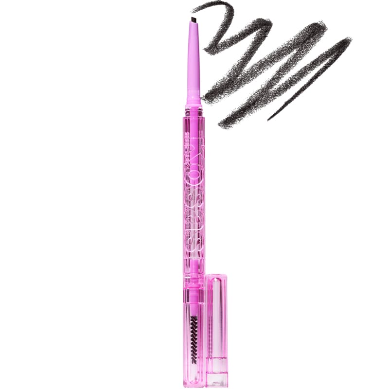 Kosas Cosmetics Brow Pop Dual-Action Defining Pencil (Black, 0.08 g) with color smear