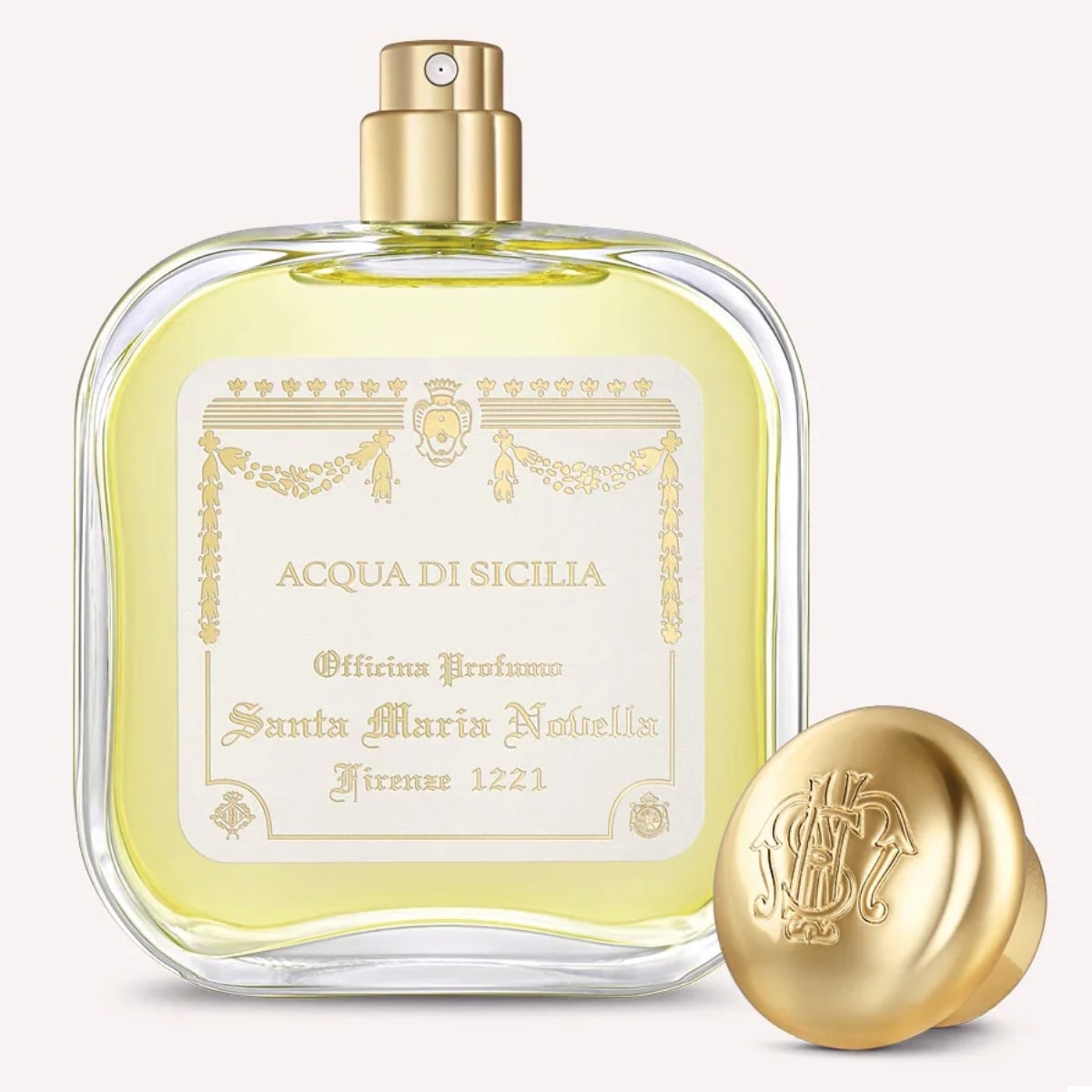 Santa Maria Novella Acqua di Sicilia Cologne (100 ml) - product shown with lid off. 