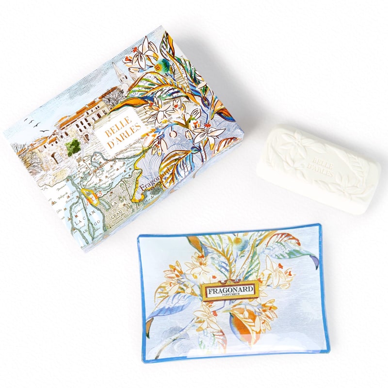 Fragonard Parfumeur Belle d’Arles Soap and Glass Dish Gift Box (150 g soap, dish and box)