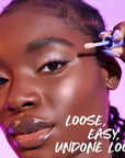 Kosas Cosmetics 10-Second Eyeshadow - Electric - model deep skin tone