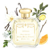 Santa Maria Novella Vaniglia Eau de Cologne (100 ml) with illustrations of flowers and ingredients in the background