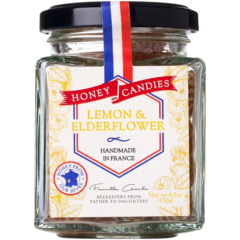 Les Abeilles de Malescot Lemon &amp; Elderflower Honey Candies - (130g)