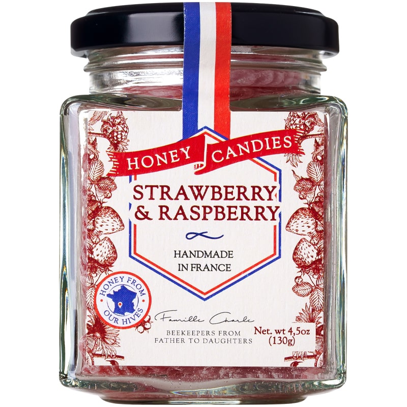 Les Abeilles de Malescot Strawberry &amp; Raspberry Honey Candies (130 g) 