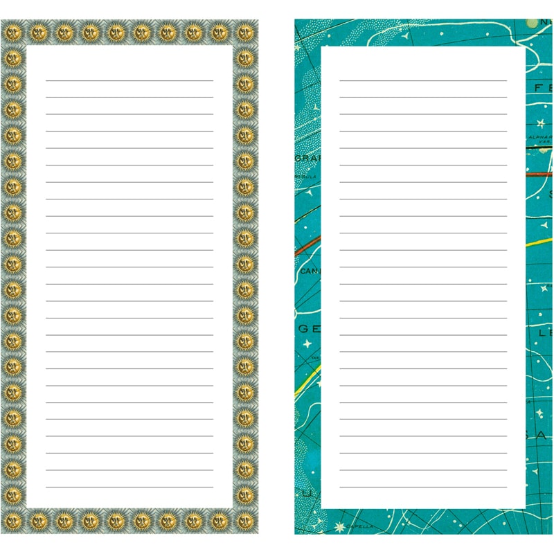 John Derian Paper Goods Heavenly Bodies Notepad (2 designs shown out of 4 in the notebook)