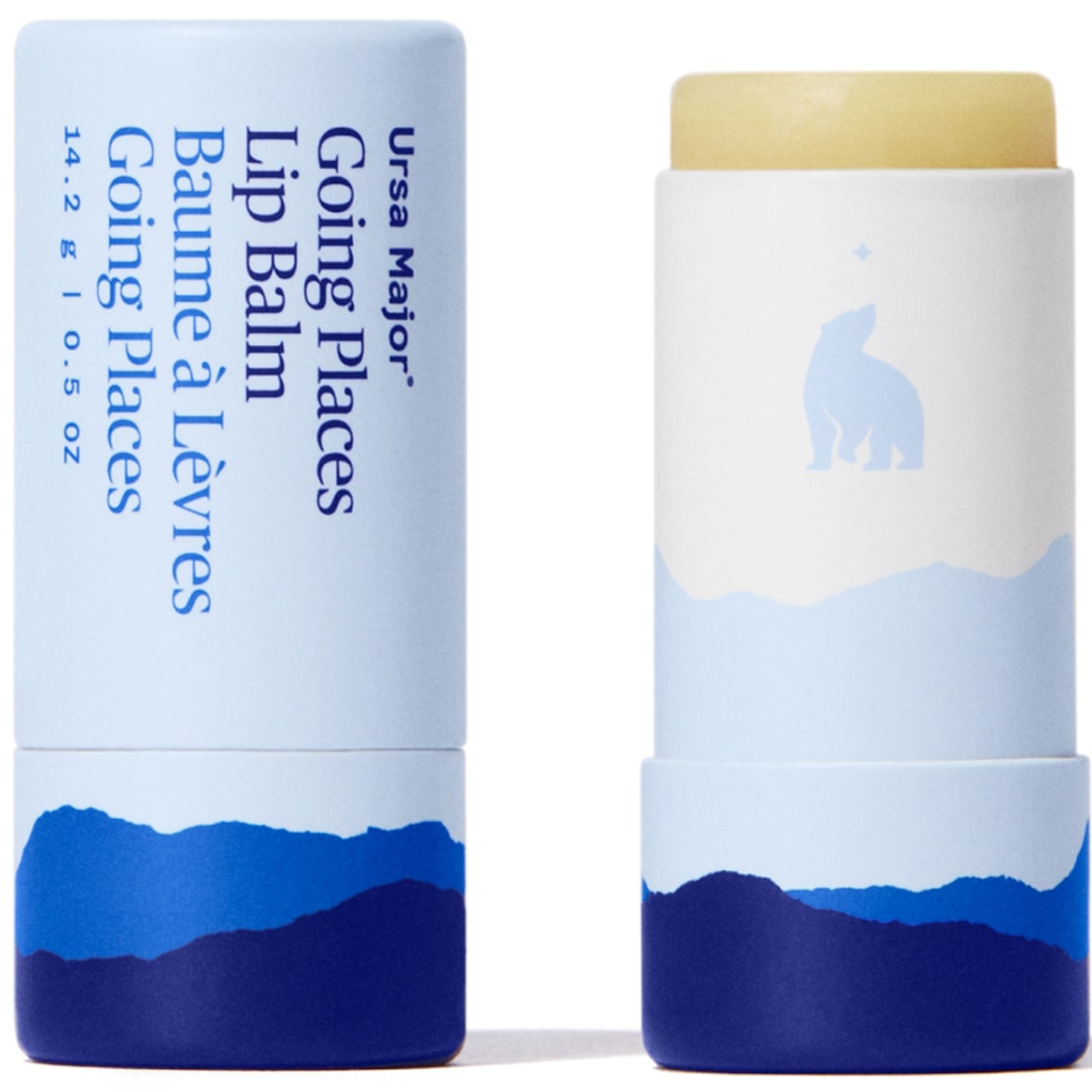 Ursa Major Going Places Lip Balm (0.5 oz) - product shown with and without lid