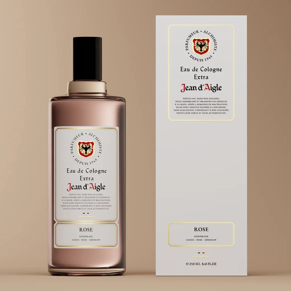 Jean d'Aigle Eau de Cologne – Rose (250 ml) with box