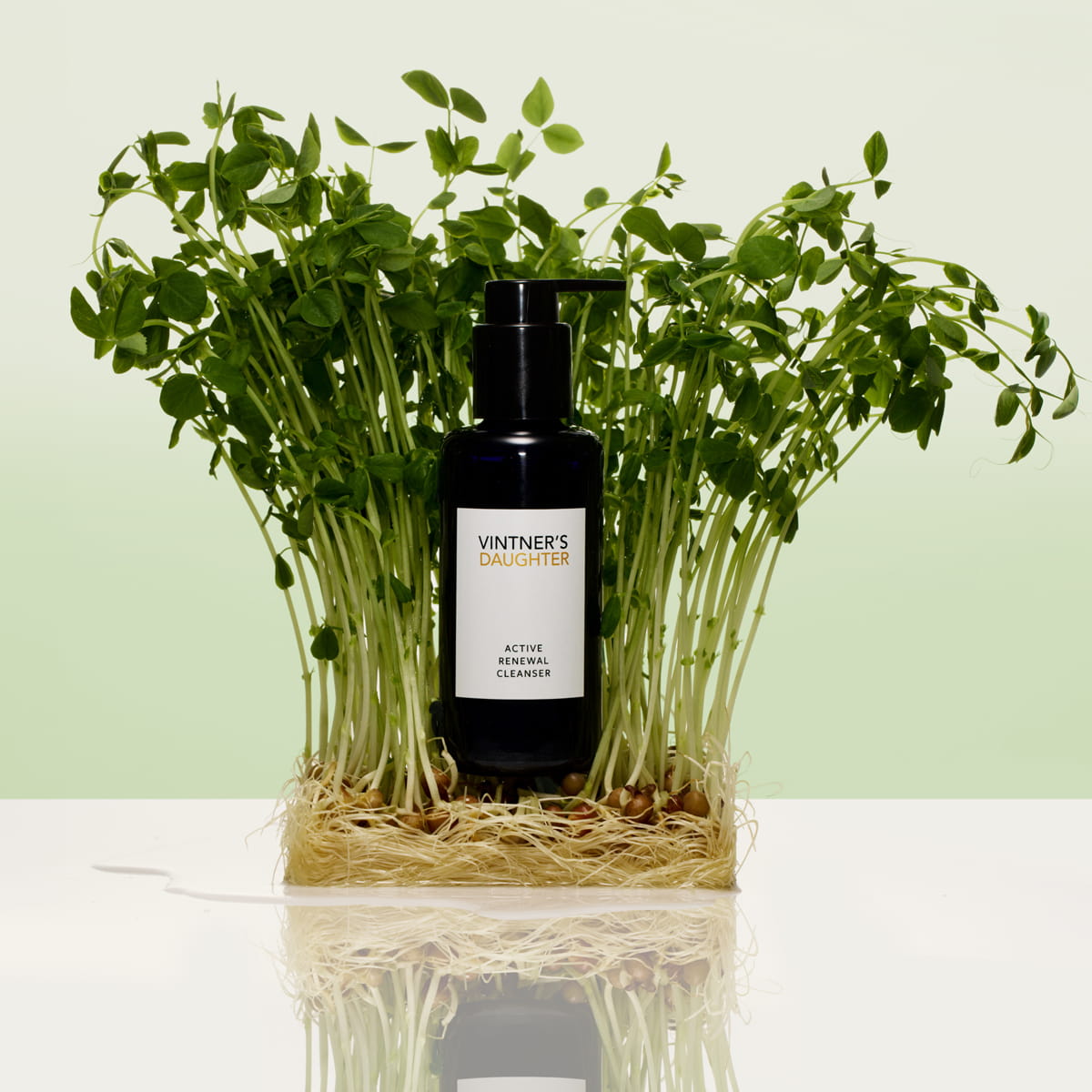 Vintner's Daughter Active Renewal Cleanser (115 ml) - product shown on sprouts. 