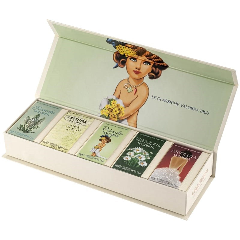 Valobra Italy Primula Discovery Set (5 x 45 g) box shown open