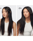 Oribe Serene Scalp Oil Control Treatment Mist - Before and after shot of model