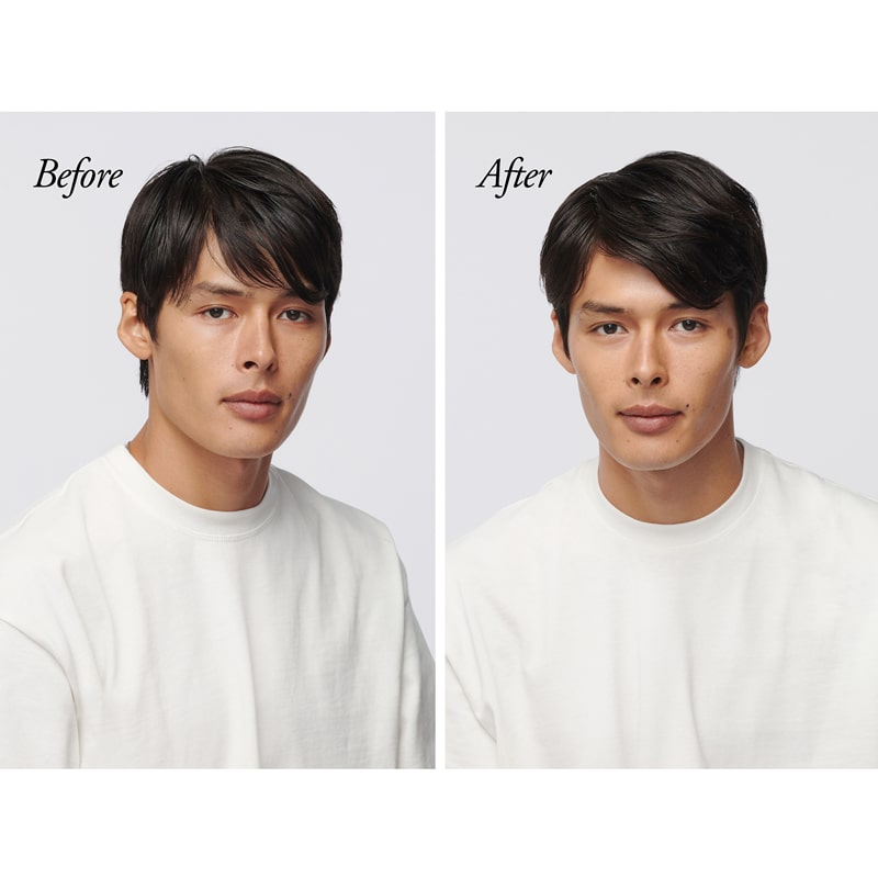 Oribe Serene Scalp Oil Control Shampoo - Before and after model shot