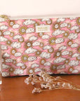 Barnabe Aime Le Cafe Liberty Quilted Beauty Case – Pink Sun - Product displayed on table