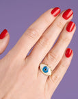 Coucou Suzette Eye Mood Ring - Model shown wearing product on finger