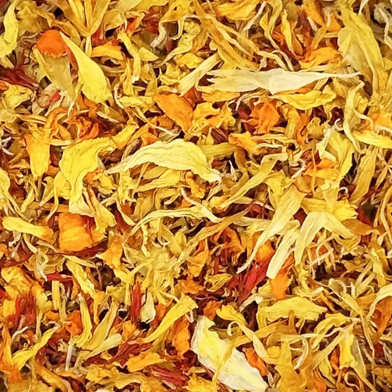 Vanissa “Dusk” Edible Flower Petals: Calendula - Closeup of product