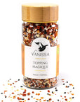 Vanissa Magic Topping - Product shown product sprinkled around bottle