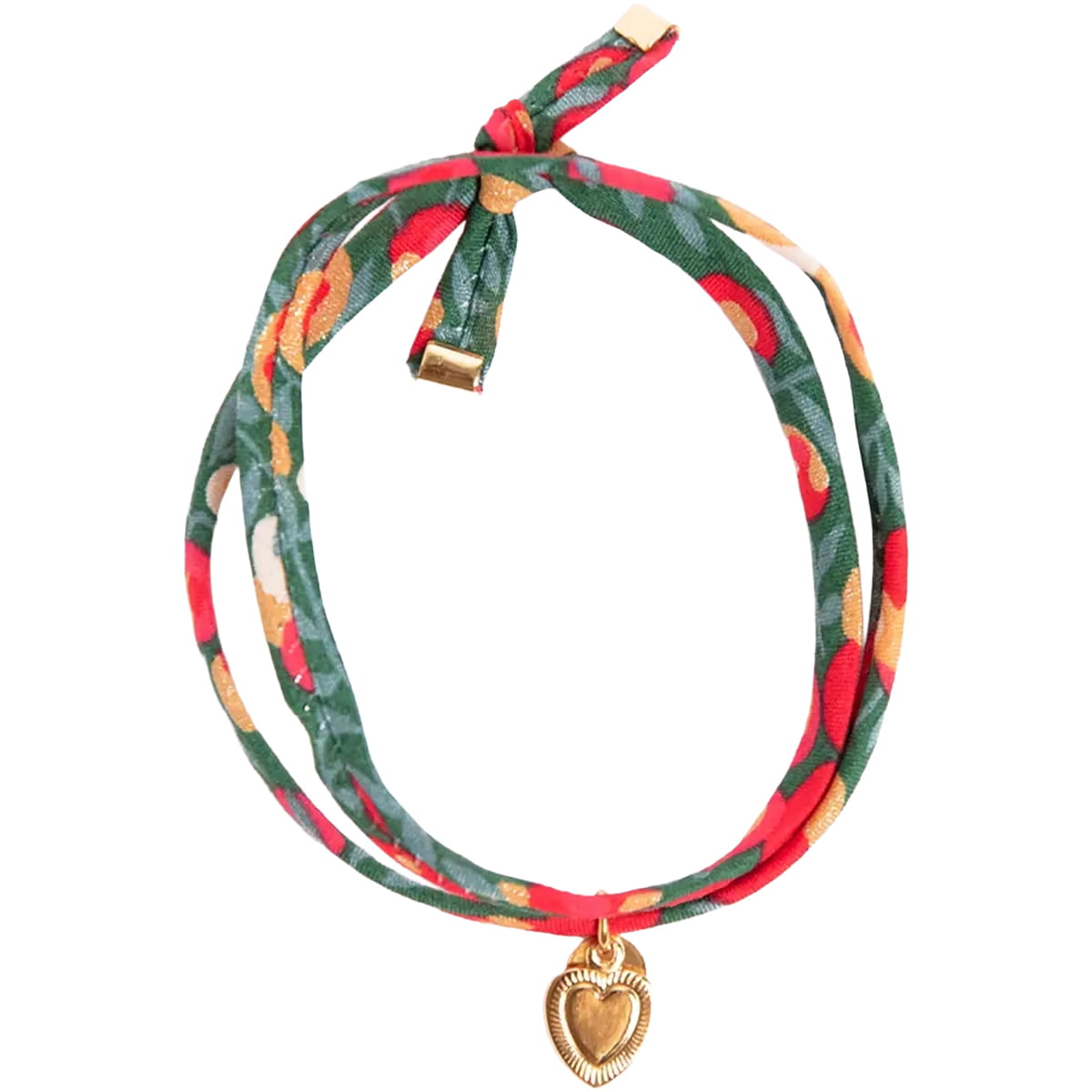 Le Petit Lien de Paris Liberty Double Wrap Heart Bracelet - Wiltshire Gold Bottle (1 pc)