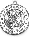 Argentum Apothecary Ruler Eau de Parfum - front of silver talisman