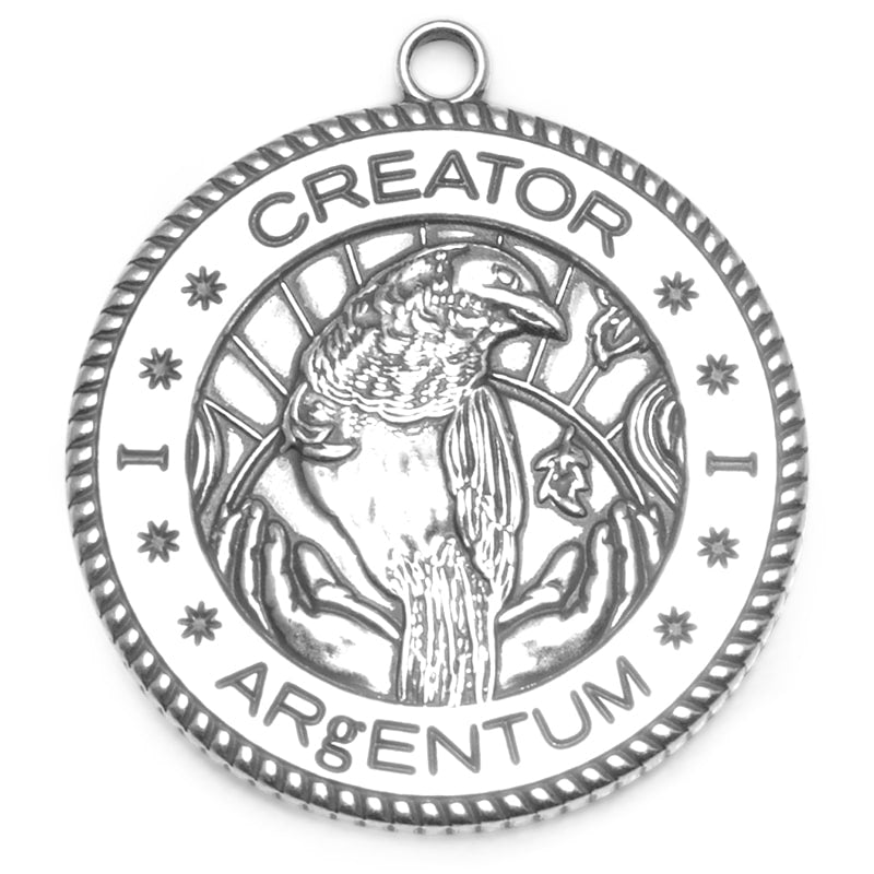 Argentum Apothecary Creator Eau de Parfum - front of silver talisman