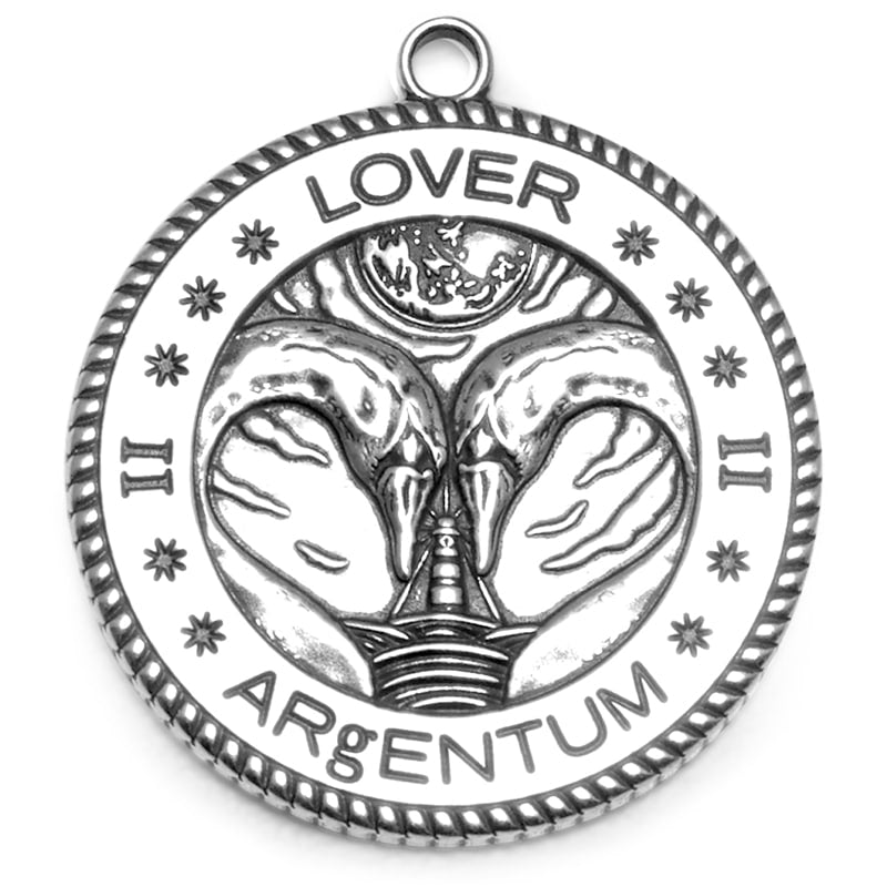 Argentum Apothecary Lover Eau de Parfum - front of silver talisman