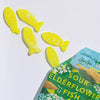 BonBon NYC Sour Elderflower Fish (5.2 oz) corner of bag torn with "fish" next to bag