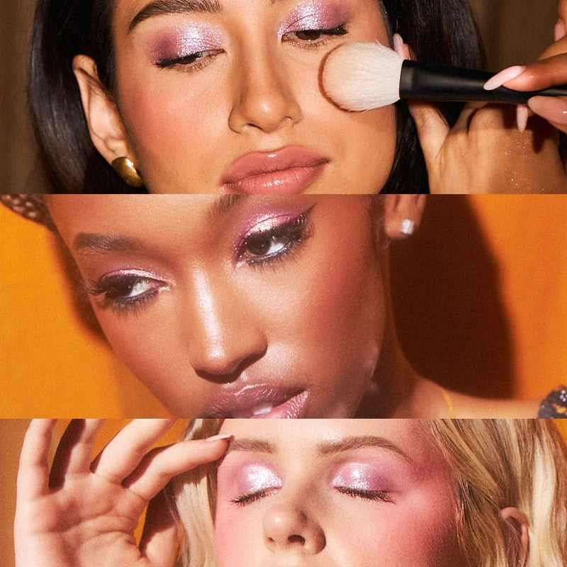Pley Beauty Disco Dust Chromatic Eye + Face Pigment - Art Pop - Models shown applying product