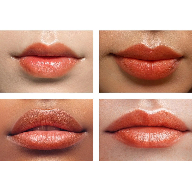 Artifact Soft Sail Blurring Tinted Lip Balm - Persimmon&#39;s Luck - Product shown on models with different skin tones