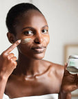 Floragy Refresh – Matcha + Mint Clay Mask - Model shown applying product to face