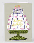 Wrap Happy Birthday Cake Greeting Card - Card opened