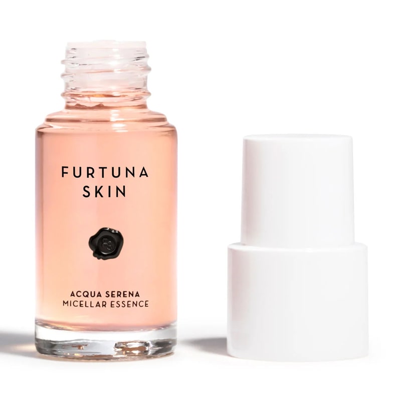 Furtuna Skin Acqua Serena Micellar Cleansing Essence (15 ml) - Open bottle next to the cap