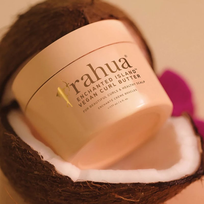Rahua by Amazon Beauty Enchanted Island Vegan Curl Butter - Product shown inside a coconut