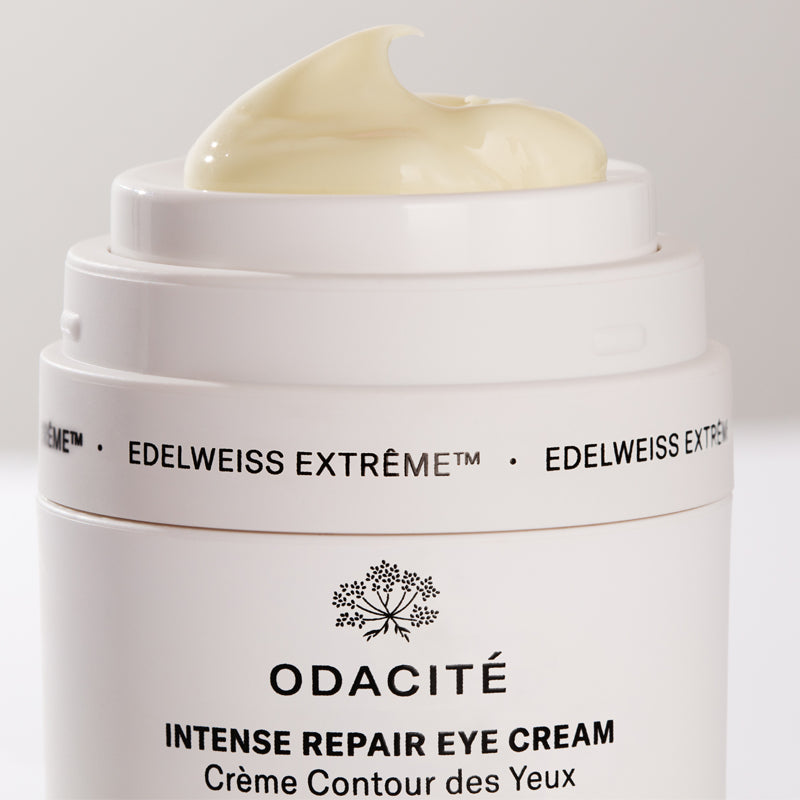 Odacite Edelweiss Extreme™ Intense Repair Eye Cream - Closeup of product with lid off