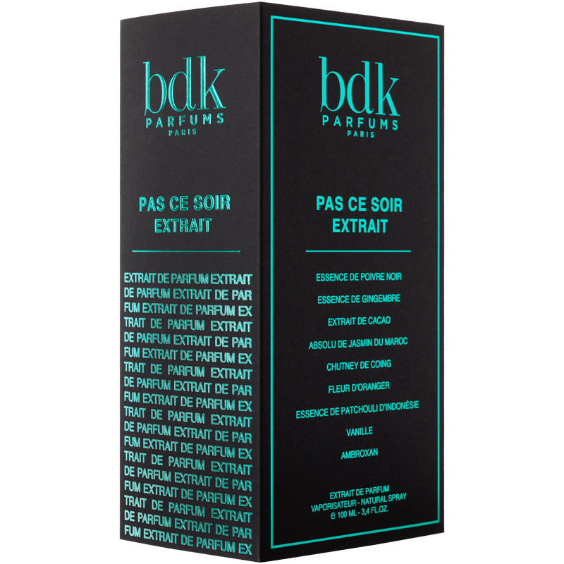 BDK Parfums Pas Ce Soir Extrait de Parfum - Product box shown