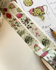 Georgiou Draws Herbology Magical Plants Botanical Washi Tape - Product shown on scrapbook