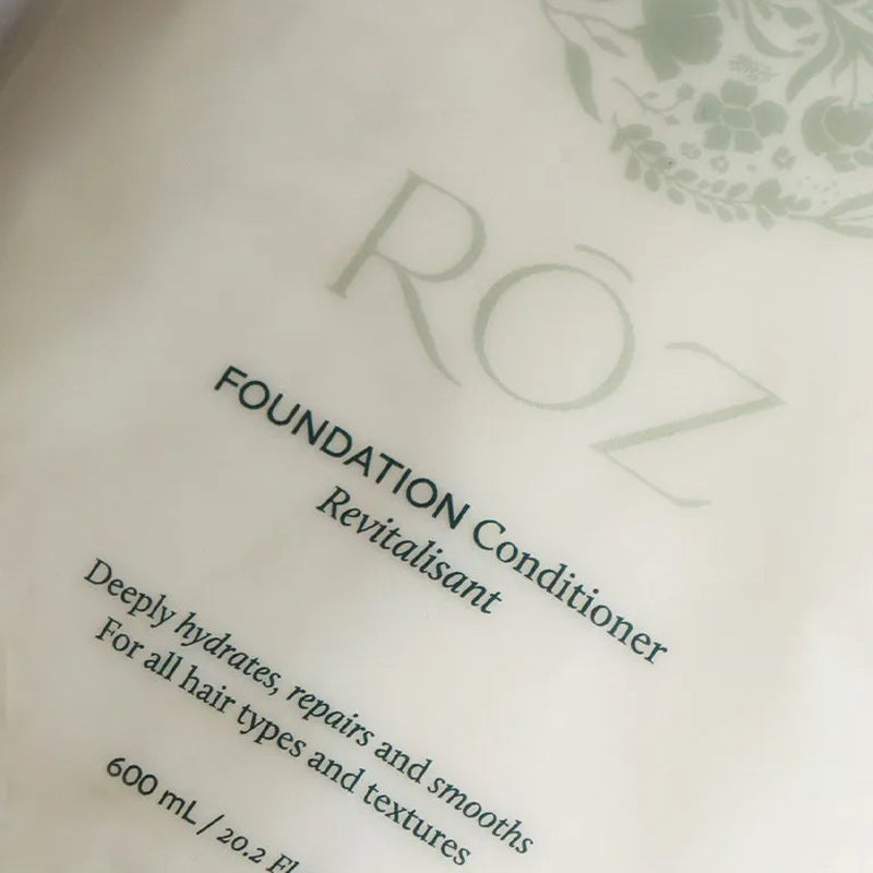 Roz Foundation Conditioner (600 ml Refill)- Closeup of product