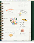 Rifle Paper Co. Planner Sticker Set - Planner shown with stickers on pages