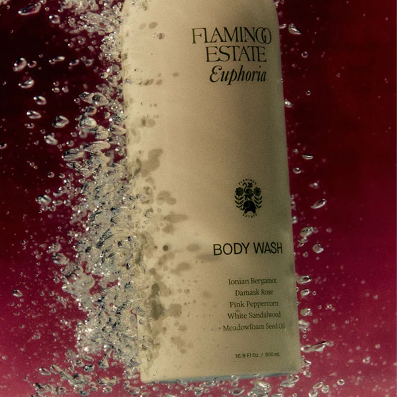 Flamingo Estate Organics Euphoria Body Wash - Beauty shot, product shown under water