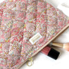 Barnabe Aime Le Cafe Liberty Quilted Toiletry Bag – Alba - Product shown with zipper open