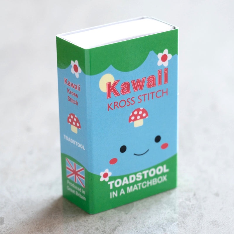 Marvling Bros Ltd Kawaii Toadstool Mini Cross Stitch Kit In A Matchbox - Front of product shown