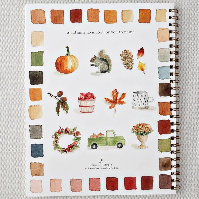 Emily Lex Studio Autumn Watercolor Workbook (1 pc) - backside of product shown