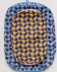 Baggu Packing Cube Set - Wavy Gingham - closed cases stacked