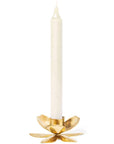 Trudon Gold Plated Flower Candlestick Holder