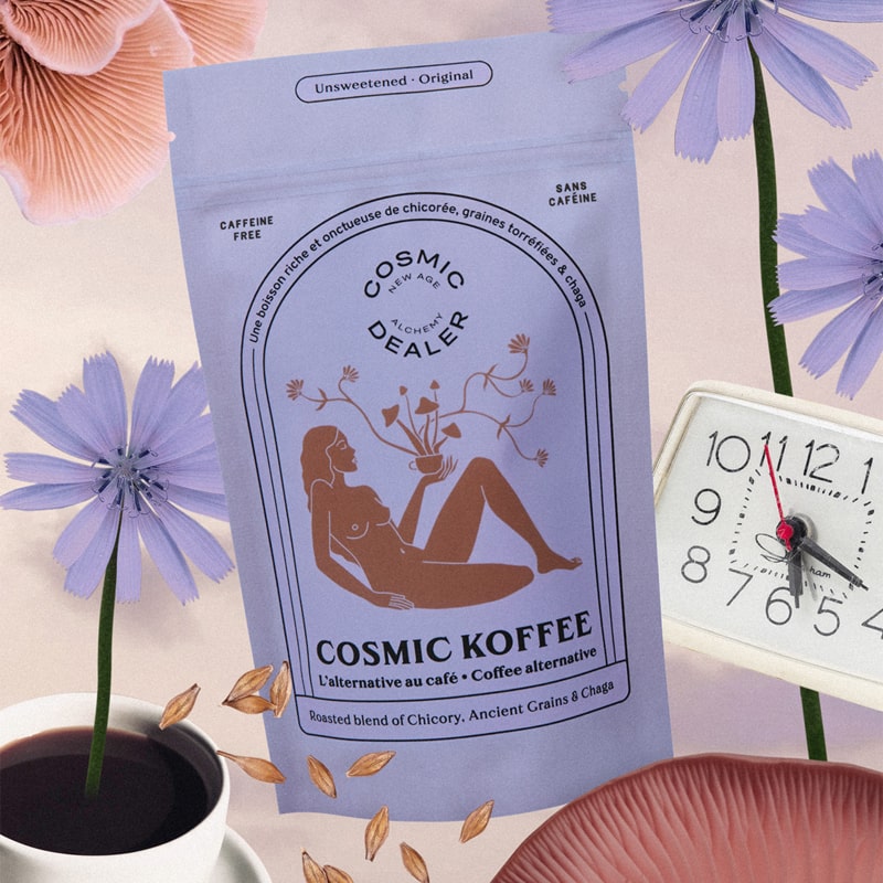 Cosmic Dealer Herbal Koffee - Unsweetened + Chaga - Beauty shot.