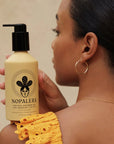Nopalera Cactus Shower Gel - model holding gel bottle on shoulder