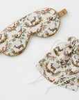 Fable England A Night's Tale - Crystal Grey Woodland Scene Sleep Mask- Product shown next to pouch