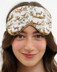 Fable England A Night's Tale - Crystal Grey Woodland Scene Sleep Mask - Model shown with product on head
