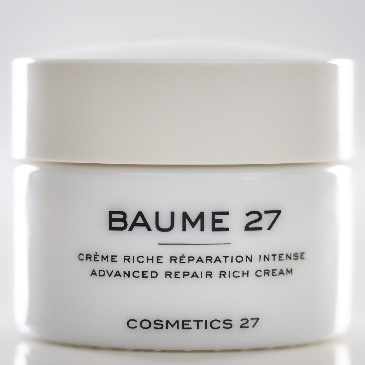 Baume 27 Advanced Formula Advanced Repair Rich Cream (50 ml) - product shown close up. 